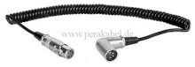 Spiralkabel - XLR-Buchse 4 polig auf XLR-Stecker 4 polig gewinkelt