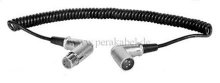 Spiralkabel - XLR-Stecker 4 polig gewinkelt auf XLR-Buchse 4 polig gewinkelt ( Schirm an Gehäuse )