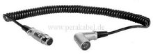 Spiralkabel - XLR-Buchse 5 polig auf XLR-Stecker 5 polig gewinkelt ( Schirm an Gehäuse )