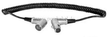 Spiralkabel - XLR-Stecker 5 polig gewinkelt auf XLR-Buchse 5 polig gewinkelt ( Schirm an Gehäuse )