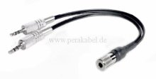 Y-/ Split-Kabel - Miniklinkenbuchse 3,5mm stereo auf 2 x Miniklinkenstecker 3,5mm stereo