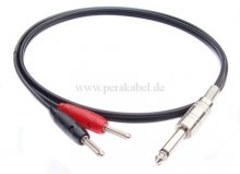 Messleitung-Klinkenstecker 6,3mm mono auf 2 x Bananenstecker 4mm
