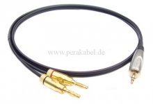 Messleitung-Miniklinkenstecker 3,5mm stereo (S) auf 2 x Bananenstecker 4mm vergoldet