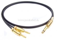 Messleitung-Klinkenstecker 6,3mm mono verg. auf 2 x Bananenstecker 4mm verg.