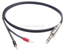 Messleitung-Klinkenstecker 6,3mm stereo auf 2 x Miniatur-Bananenstecker 2mm