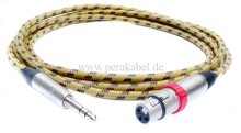 Klinkenstecker 6,3mm stereo Neutrik NP3X auf XLR-Buchse Neutrik NC3FXS (Kabel Vintage Tweed)