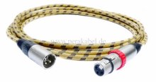 XLR-Stecker Neutrik NC3MX auf XLR-Buchse Neutrik NC3FXS (Kabel Vintage Tweed)