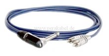 Klinkenstecker 6,3mm mono gewinkelt auf 2 x RCA-Stecker ( Kabel: 8 x 4 )