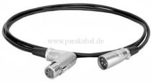 XLR-Stecker 4polig  auf XLR-Buchse gewinkelt 4polig  ( Schirm an Gehäuse )