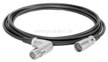 XLR-Stecker 4polig auf XLR-Buchse gewinkelt 4polig ( 4x 0,14qmm-Schirm an Gehäuse )