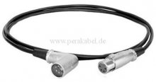 XLR-Buchse 4polig  auf XLR-Stecker gewinkelt 4polig  ( Schirm an Gehäuse )