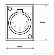 XLR Flanschbuchse Einbau  ( 5 polig )