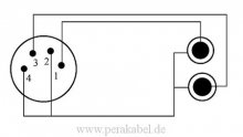 XLR-Buchse 4 polig auf 2x Klinkenstecker 6,3mm