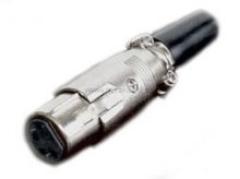 XLR-Buchse 4polig auf XLR-Stecker gewinkelt 4polig