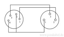 XLR-Buchse 4 pol auf XLR-Stecker 3 pol