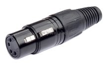 XLR-Stecker 4polig auf XLR-Buchse 4polig  Geh. Schwarz ( LiYY 4x0,50qmm )