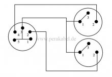 XLR-Buchse 5 polig Martin auf 2 XLR-Stecker 3 polig Martin ( 2x 0,22qmm unsymmetrisch ) 0,2m