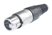 XLR-Stecker auf XLR-Buchse 7polig Schraubkappe Plastik (Kabel 7x0,25qmm)
