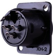 Preview: XLR Flanschbuchse 3 polig Einbau Typ-D