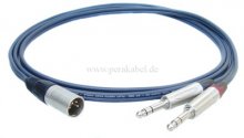 XLR-Stecker 4 polig auf 2x Klinkenstecker 6,3mm stereo (Tip/Ring 1/3-2/4)
