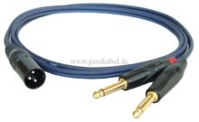 XLR-Stecker auf 2 x Klinkenstecker 6,3mm metall mono vergoldeter Tip DAP AV-48