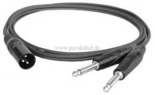 XLR-Stecker auf 2 x Klinkenstecker 6,3mm mono vergoldeter Tip (8x4/2x 0,22qmm)
