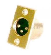 XLR Flanschstecker Einbau ( vergoldet )
