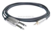 Klinkenstecker 3,5mm mono (S) auf 2x Miniklinkenstecker 6,3mm mono S (8x4/2x 0,22qmm)