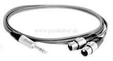 Klinkenstecker 6,3mm stereo NP3X auf 2 XLR-Buchse NC3FX