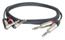 Zwillings-Kabel Klinkenstecker 6,3mm stereo DAP X-type ( 2x gewinkelt)