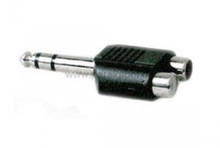 2 RCA-Buchsen auf 1 Klinkenstecker 6,3mm stereo