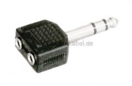 2 Miniklinkenbuchsen 3,5mm stereo auf Klinkenstecker 6,3mm stereo