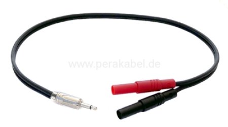 Messleitung-Miniklinkenstecker 3,5mm mono auf 2 x Bananenstecker 4mm Isoliert