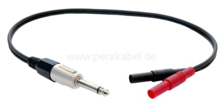 Messleitung-Klinkenstecker 6,3mm mono auf 2 x Bananenstecker 4mm Isoliert