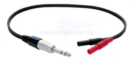 Messleitung-Klinkenstecker 6,3mm stereo auf 2 x Bananenstecker 4mm Isoliert