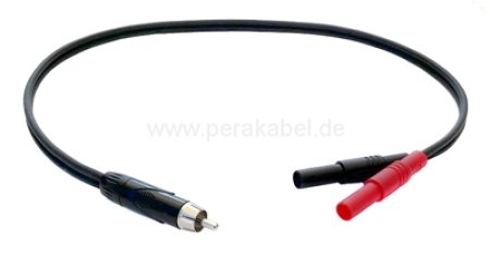 Messleitung-RCA-Stecker auf 2 x Bananenstecker 4mm Isoliert