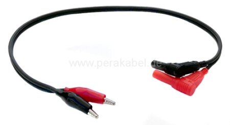 Messleitung-2x Bananenstecker 4mm Isoliert Gewinkelt auf 2x Krokodilklemme