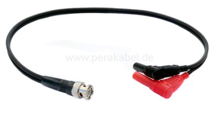 Messleitung-BNC-Stecker auf 2 x Bananenstecker 4mm Isoliert Gewinkelt
