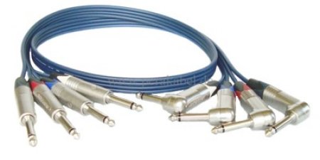 4 Klinkenstecker 6,3mm NP2X auf 4 Klinkenstecker 6,3mm NP2RX gewinkelt