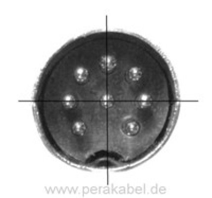 DIN-Stecker 8 polig auf DIN-Stecker 8 polig 270° Zentralpin ( Schirm an Pin 2 )