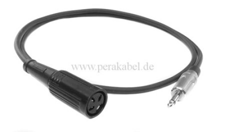 Klinkenstecker 3,5mm mono auf DIN-Buchse 3pol (Deltron) Schirm an 3+Gehäuse