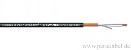 Stereokabel SC-Cicada SO-D14 2x0,14qmm-Klinken verg. Kontakte 3,5mm 3pol gewinkelt Neutrik Stereokabel SC-Cicada SO-D14 2x0,14qmm-Klinken verg. Kontakte 3,5mm 3pol gewinkelt Neutrik