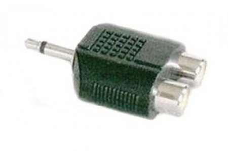 2 RCA(Cinch)-Buchsen auf Miniklinkenstecker 3,5mm mono