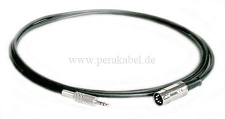 Miniklinkenstecker 3,5mm stereo auf DIN-Buchse ( DIN  3 + 5 belegt ) standard 0,3m