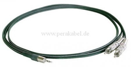 Miniklinkenstecker 2,5mm stereo metall auf 2 x RCA-Stecker metall