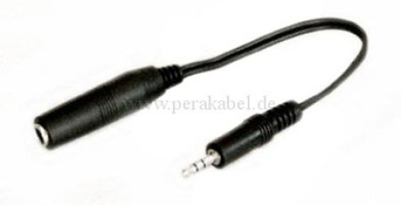 Klinkenstecker 3,5mm stereo auf Klinkenbuchse 6,3mm stereo (standard) 0,2m