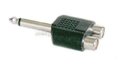 2 RCA(Cinch)-Buchsen auf Klinkenstecker 6,3mm mono