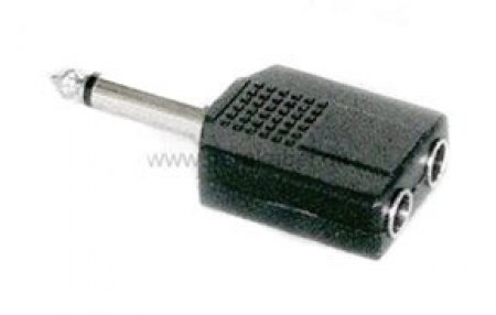 2 Klinkenbuchsen 6,3mm mono auf 1 Klinkenstecker 6,3mm mono