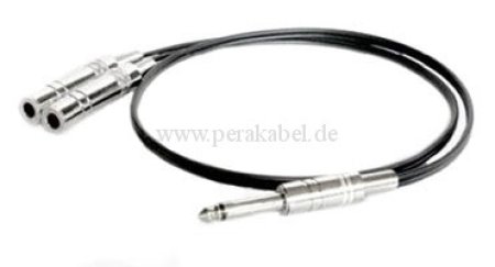 Klinkenstecker 6,3mm metall mono auf 2 x Klinkenbuchse 6,3mm metall mono Splitt