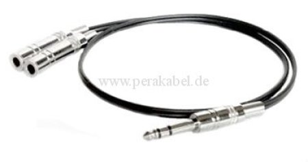 Stereoklinkenstecker 6,3mm metall auf 2 x Klinkenbuchse 6,3mm metall mono Splitt